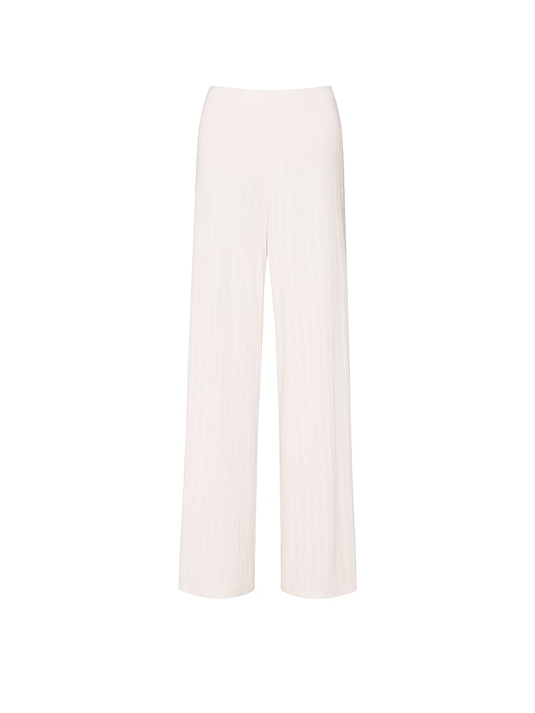 Victoria's Secret, Victoria's Secret SoSoft™ Modal Ultra-Fine Wide-Leg Pant, Coconut White, offModelFront, 3 of 3