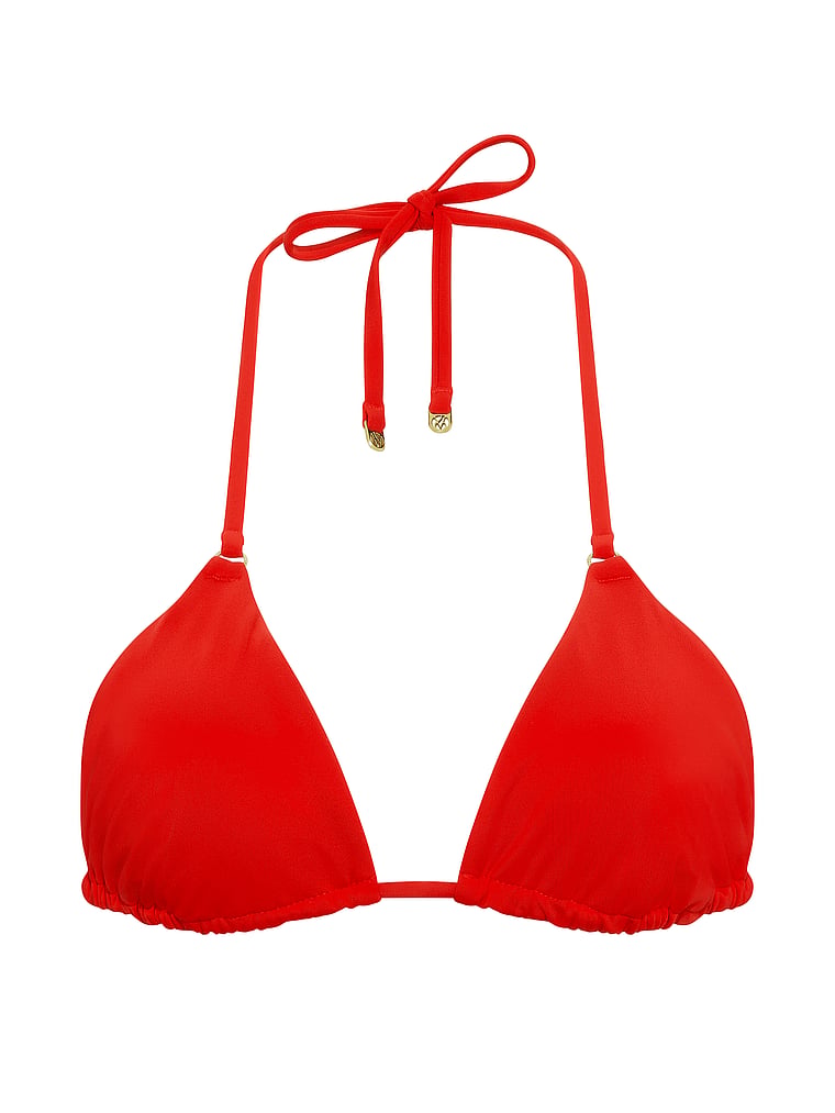 Victoria's Secret, Victoria's Secret Swim Triangle Bikini Top, Red Pepper, offModelFront, 3 of 3