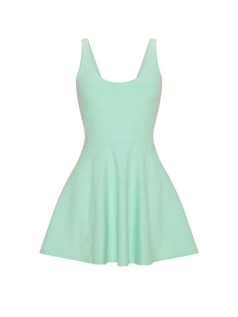 Victoria's Secret, VSX VSX New Essential Flare Mini Dress, Waterfall Heather, offModelFront, 3 of 3
