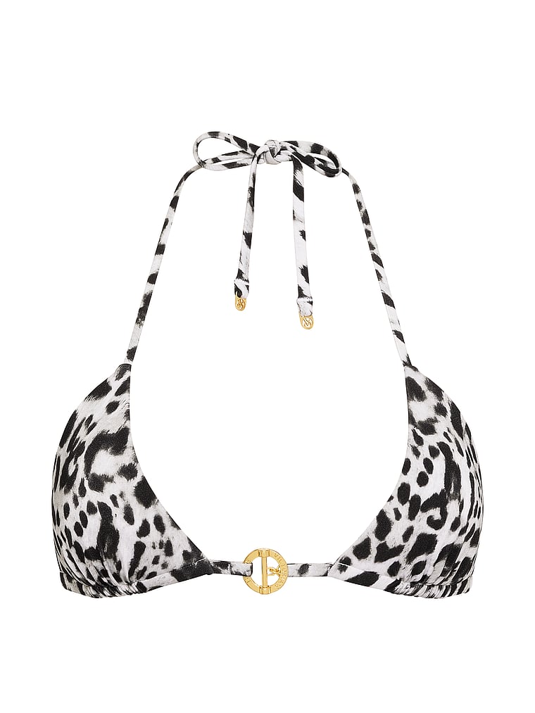 Victoria's Secret, Victoria's Secret Swim Archives Toggle Push-Up Triangle Bikini Top, Snow Leopard, offModelFront, 3 of 3