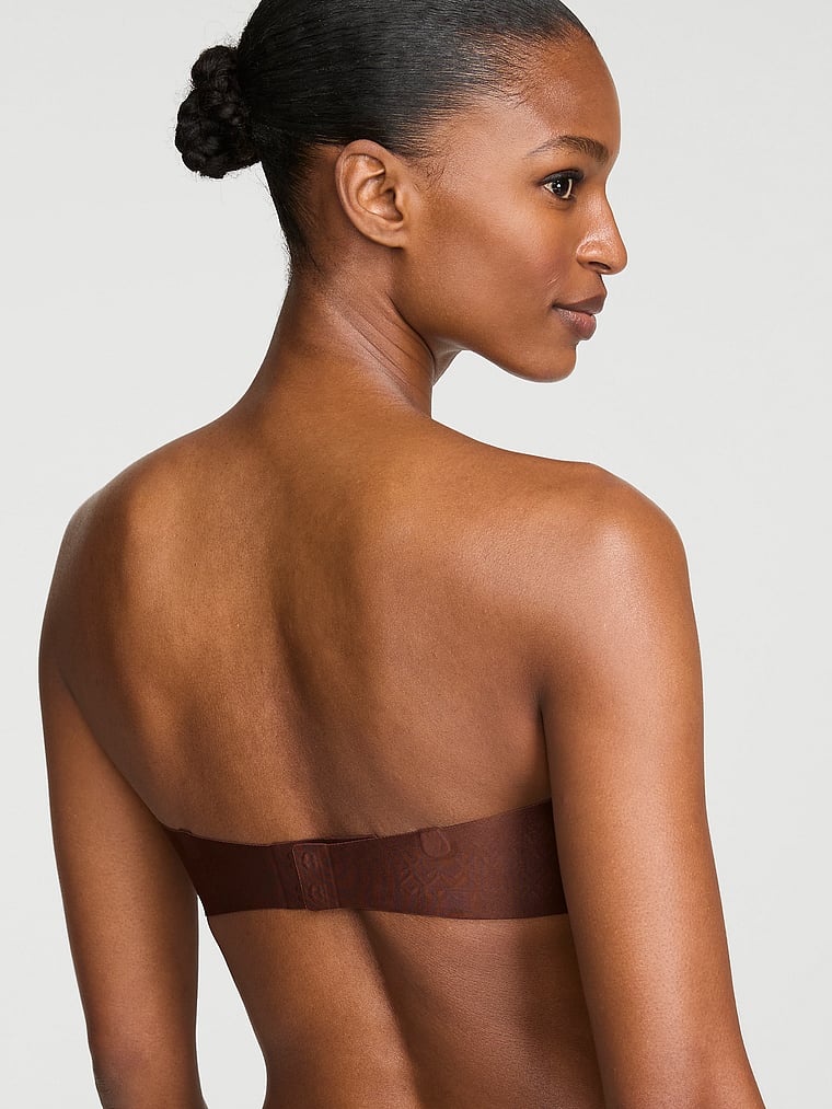 Victoria's Secret, Invisible by Victoria’s Secret Uplift Strapless Bra, Ganache, onModelBack, 2 of 3 Tsheca is 5'9" or 175cm and wears 34B or Small