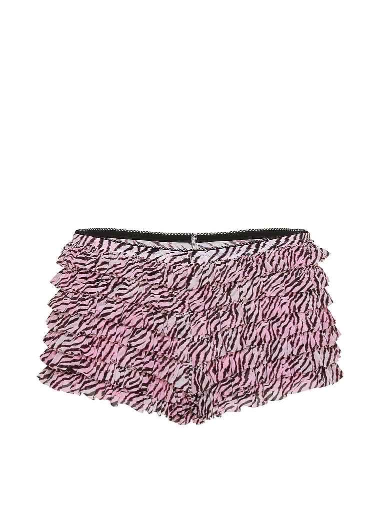 PINK GRWPINK™ Ruﬄe Bloomer Panty, Black/Pink Zebra Print, offModelFront, 3 of 3