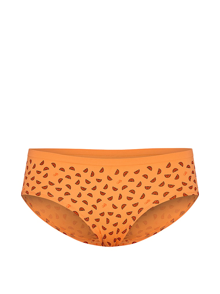 PINK Seamless Hiphugger Panty, Vitamin C Orange Print, offModelFront, 3 of 3