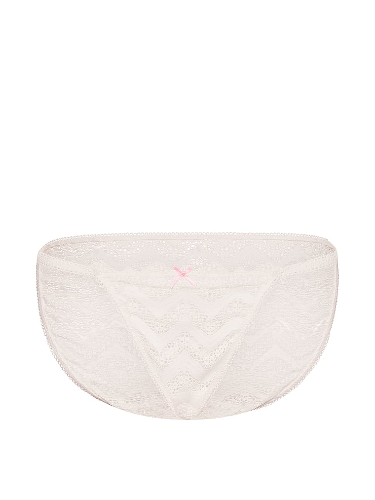 PINK PINK Wink™ String Bikini Panty, Coconut White, offModelFront, 3 of 3