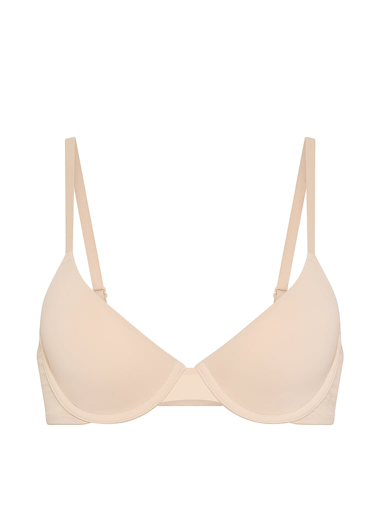 PINK Wear Everywhere™ Lightly Lined Full Coverage T-Shirt Bra, Marzipan, offModelFront, 3 of 3