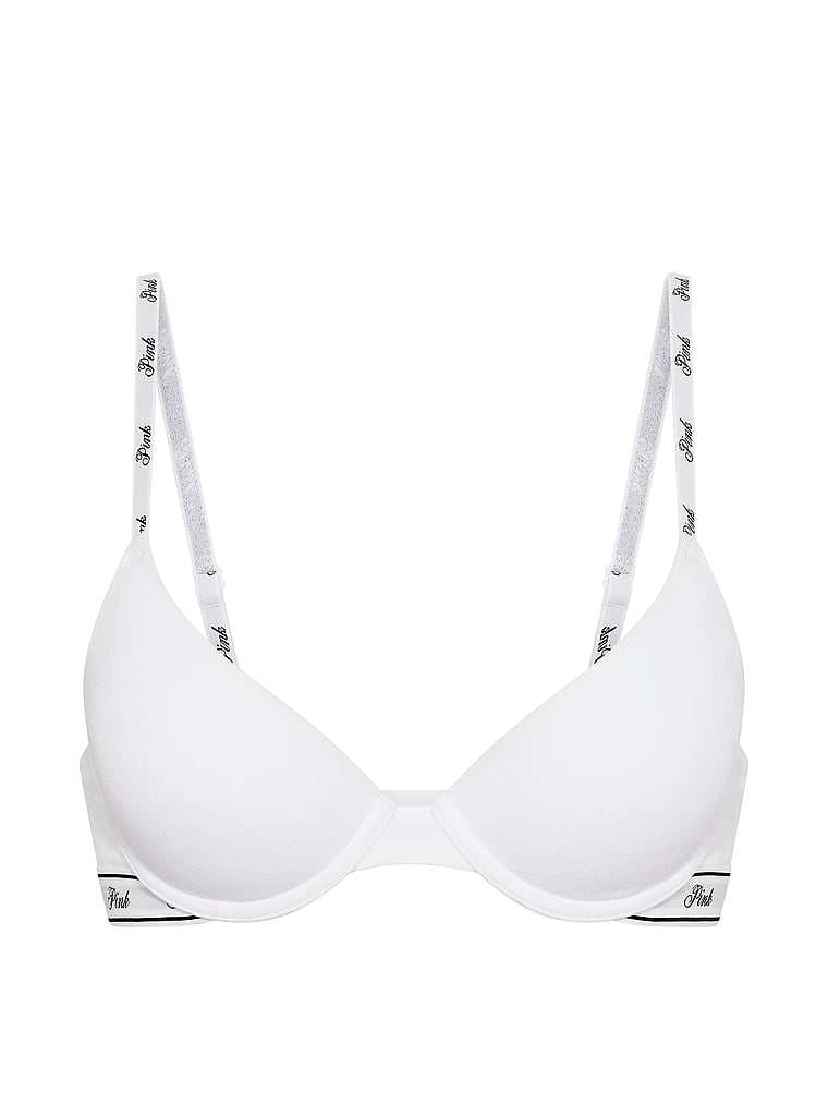 PINK Wear Everywhere Wear Everywhere™ Push-Up Bra, White, offModelFront, 3 of 3