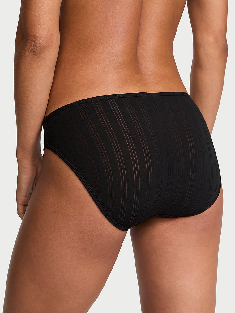 Victoria's Secret, Victoria's Secret Stretch Cotton High-Leg Brief Panty, Black, onModelBack, 2 of 3 Nikita  is 5'10" and wears Small