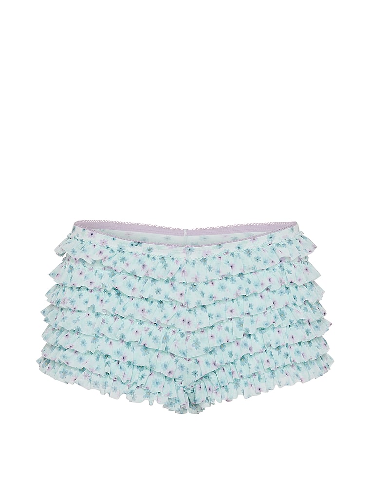 PINK GRWPINK™ Ruﬄe Bloomer Panty, Spray Blue Floral Print, offModelFront, 3 of 3