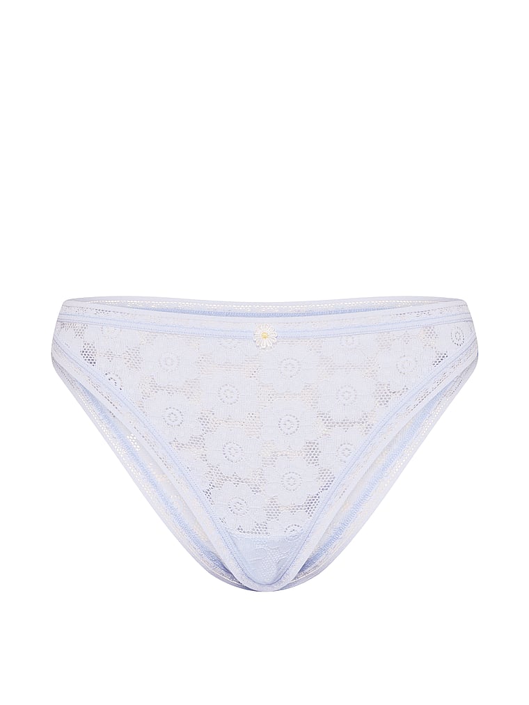 Victoria's Secret, The Lacie Lace Brief Panty, Belle Blue, offModelFront, 3 of 3