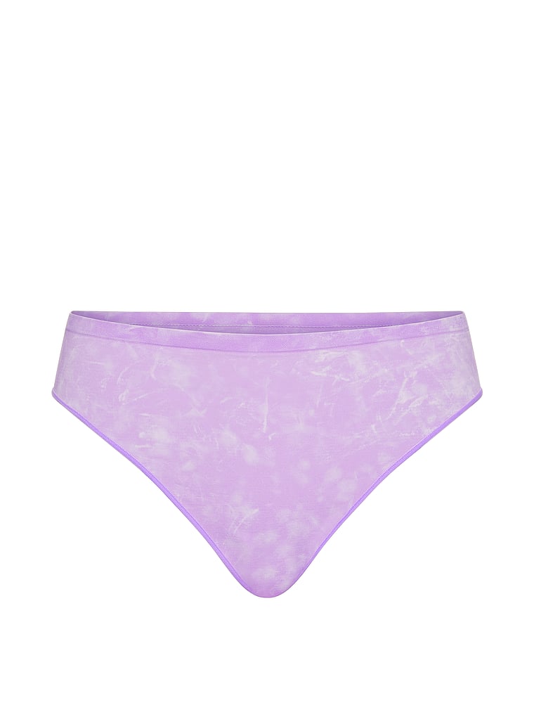 PINK Seamless Brazilian Panty, Antique Violet Tie Dye Print, offModelFront, 3 of 3