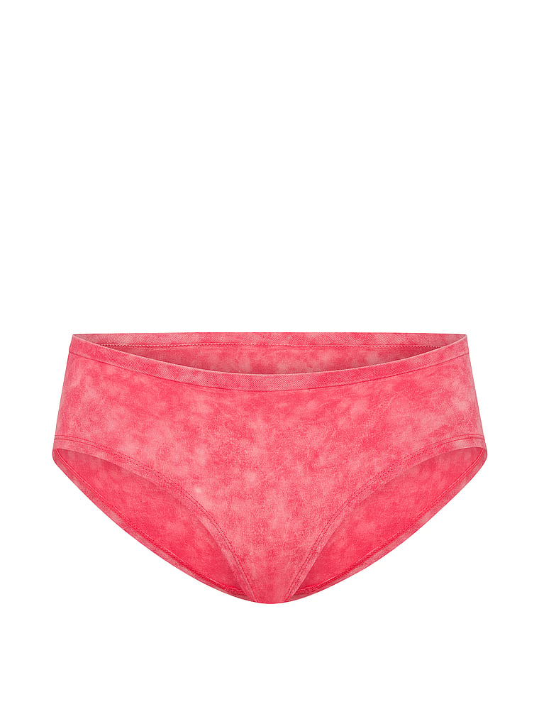 PINK Seamless Hiphugger Panty, Candy Pink Tie Dye Print, offModelFront, 3 of 3