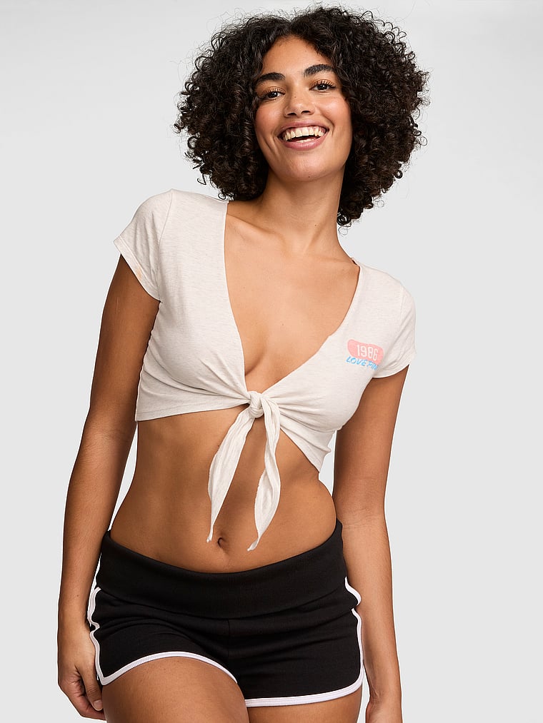 Campus Cotton™ Front-Tie Cropped Top
