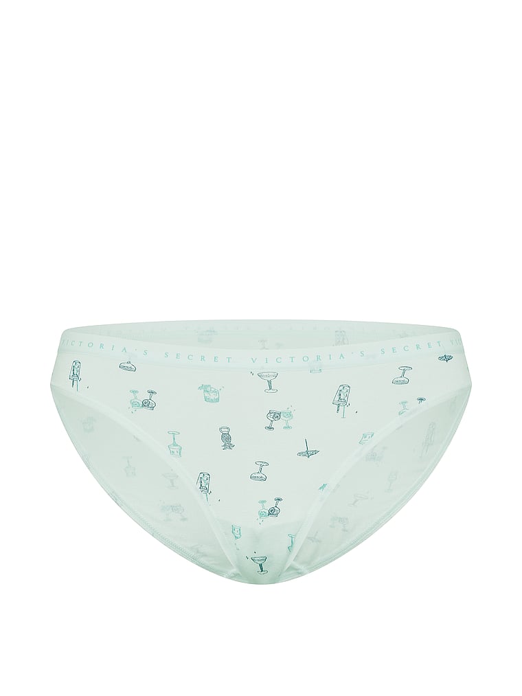 Victoria's Secret, Victoria's Secret Stretch Cotton Halloween Bikini Panty, Blue Martinis, offModelFront, 3 of 3