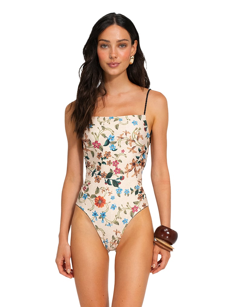 Victoria's Secret, Agua Bendita Kali Reversible One-Piece Swimsuit, Black Grounded Floral, onModelBack, 2 of 3