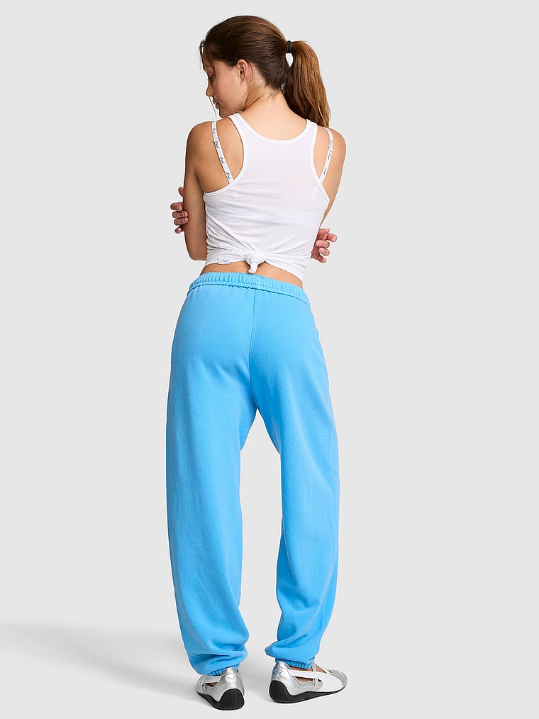 PINK Campus Fleece Sweatpants, Capri Blue, onModelBack, 2 of 4 Ruby is 5'6" or 168cm and wears Small