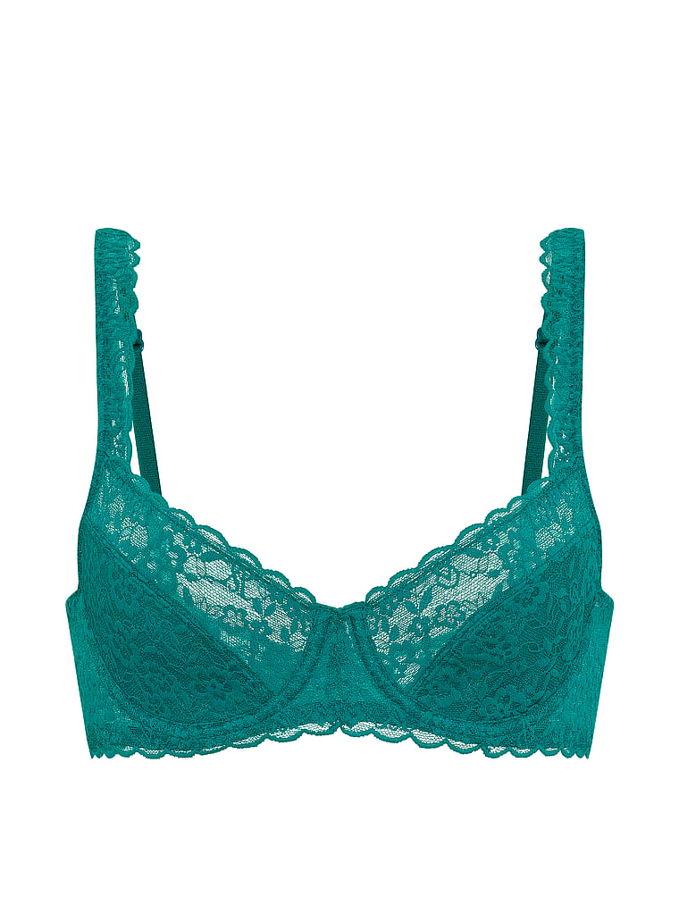Victoria's Secret, Victoria's Secret Lacie Unlined Balconette Bra, Parrot Blue, offModelFront, 2 of 4