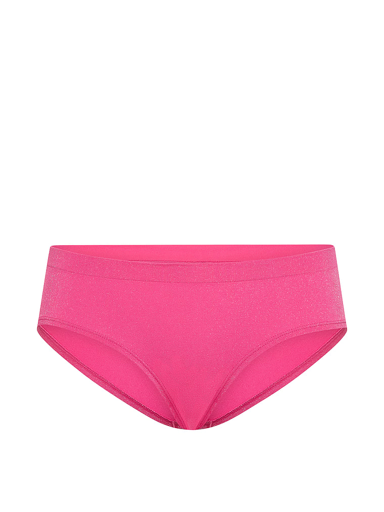 Victoria's Secret, Seamless Seamless Hiphugger Panty, Haute Pink, offModelFront, 3 of 3