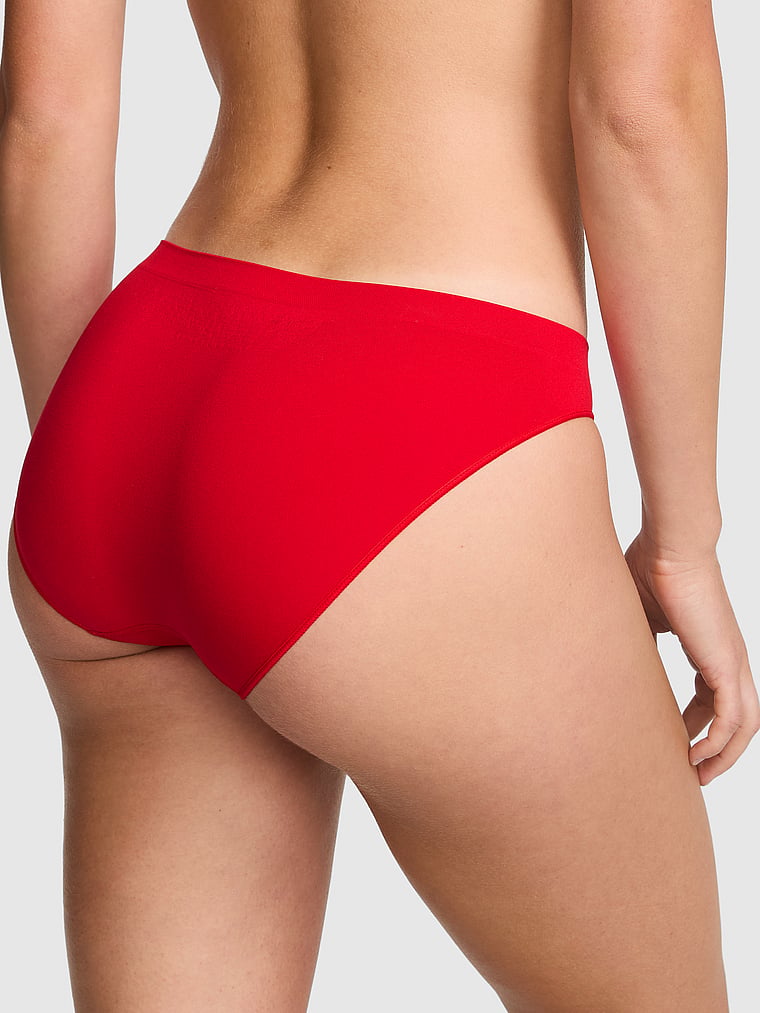 PINK Seamless Bikini Panty, Red Pepper, onModelBack, 2 of 3 Ruby is 5'6" or 168cm and wears Small
