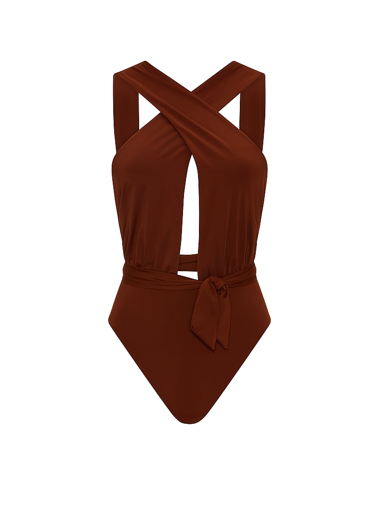 Victoria's Secret, Victoria's Secret Swim Multiway Cheeky One-Piece Swimsuit, Dark Chili, offModelFront, 3 of 3