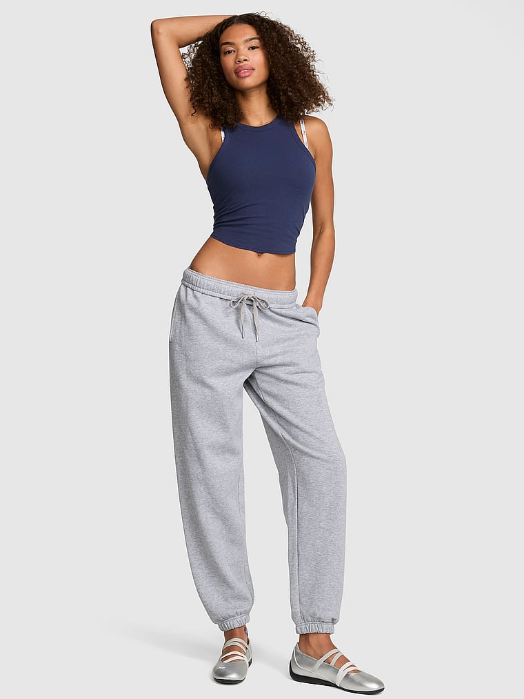 PINK Campus Fleece™ Sweatpants, Heather Grey, onModelBack, 2 of 4