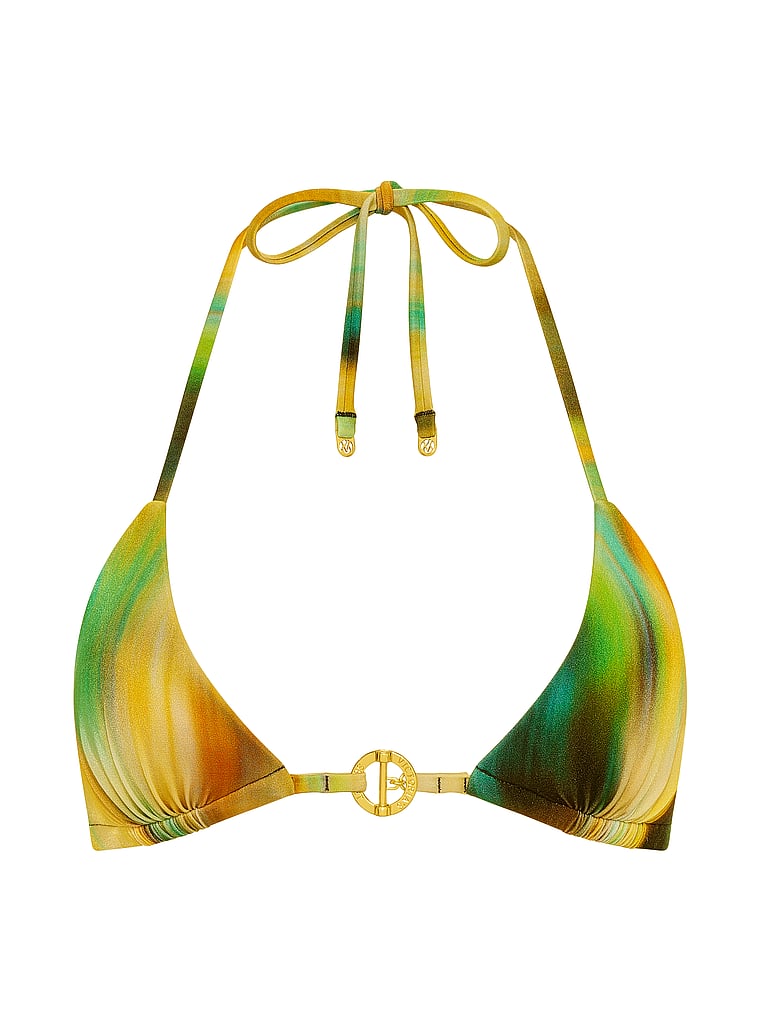 Victoria's Secret, Victoria's Secret Swim Archives Toggle Push-Up Triangle Bikini Top, Abstract Multi, offModelFront, 3 of 3