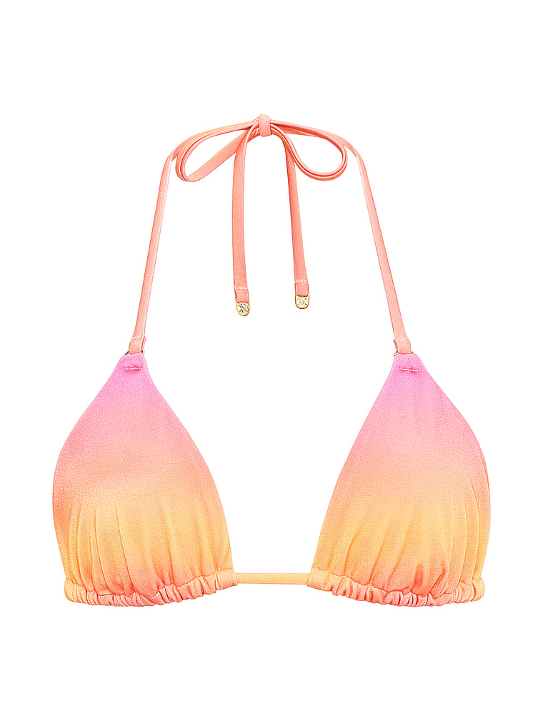 Victoria's Secret, Victoria's Secret Swim Triangle Bikini Top, Ombré Pink, offModelFront, 3 of 3