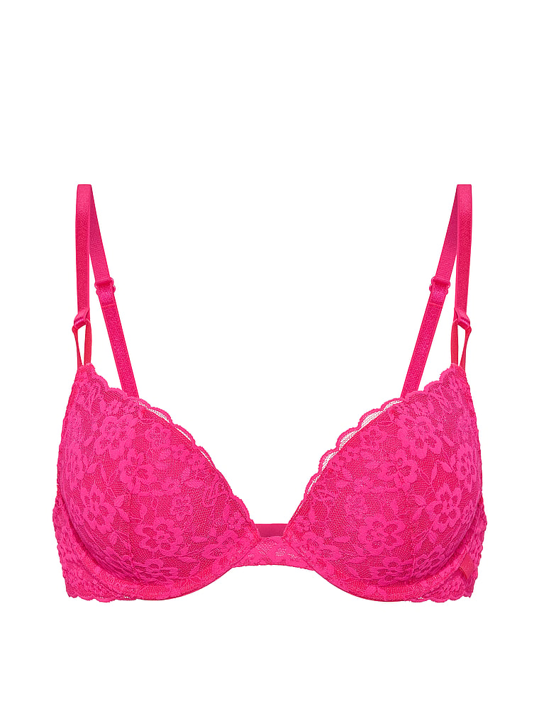 Victoria's Secret, Victoria's Secret Sexy Tee Smooth Push-Up Bra, Haute Pink, offModelFront, 4 of 4