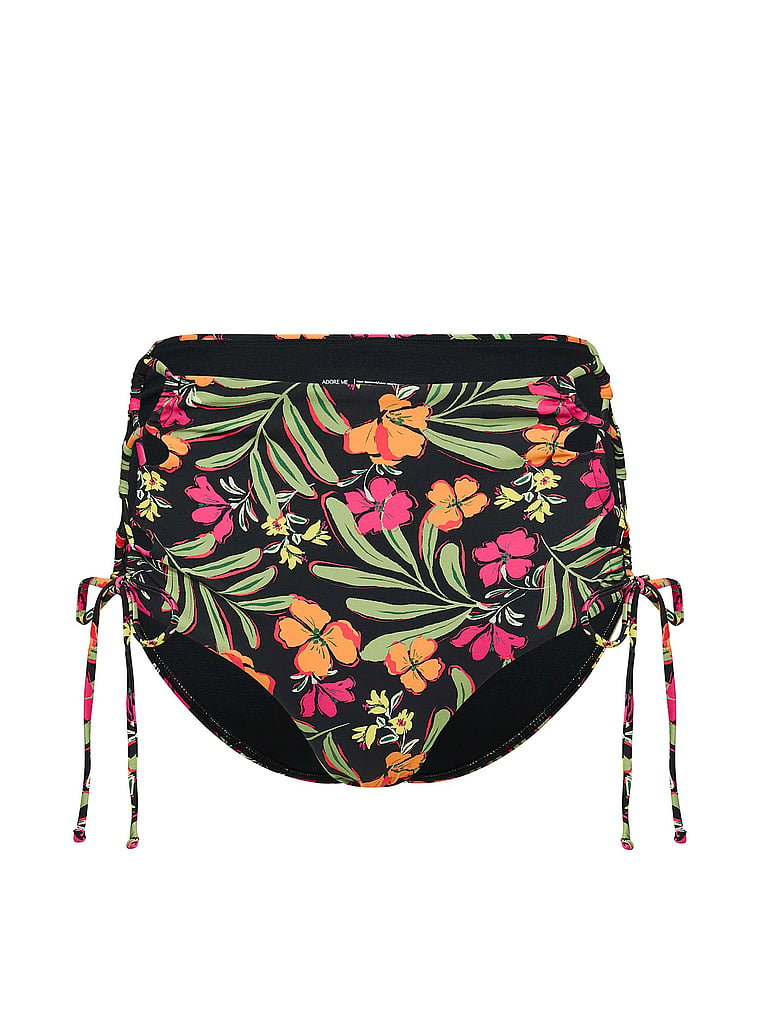 Victoria's Secret, Adore Me Tatiana Hi-Waist Swim Bottom, Island Imprint, offModelFront, 3 of 3