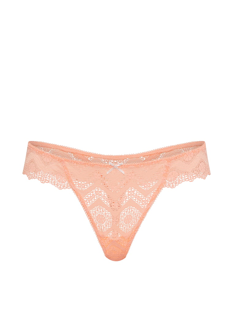 PINK PINK Wink™ Thong Panty, Peach Tree, offModelFront, 3 of 3