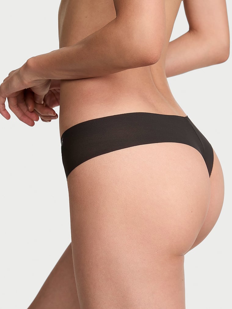 Victoria's Secret, No-Show No-Show Thong Panty, Black, onModelBack, 2 of 3 HyunJoo is 5'9" or 175cm and wears Small