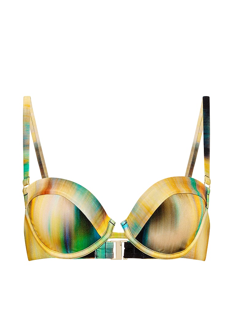Victoria's Secret, Victoria's Secret Swim Unlined Balconette Bikini Top, Abstract Multi, offModelFront, 3 of 3