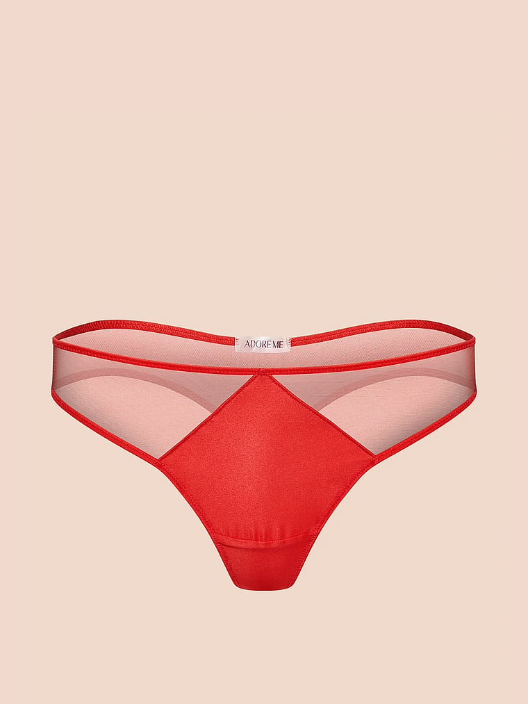 Victoria's Secret, Adore Me Brittani Thong Panty, Hibiscus, offModelFront, 3 of 3
