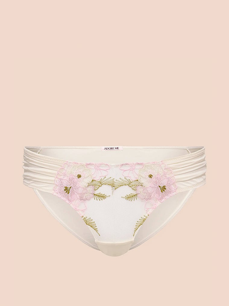 Victoria's Secret, Adore Me Carolyn Brazilian Panty, Egret, offModelFront, 3 of 3