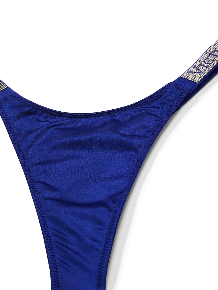Victoria's Secret, Very Sexy Double Shine Strap Smooth Thong Panty, Fantasia Blue, detail, 4 of 4