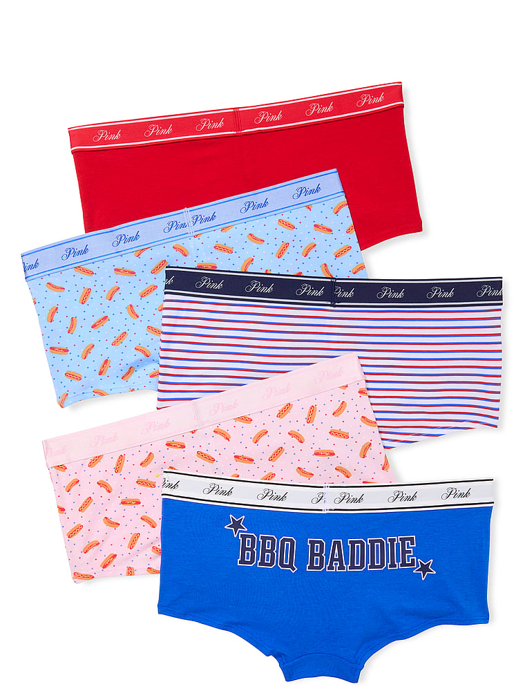5-Pack Logo Cotton Boyshort Panties