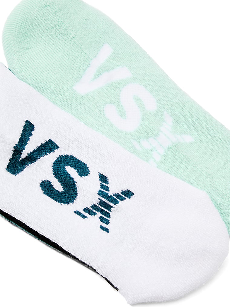 Victoria's Secret, Victoria's Secret VSX 2-Pack Ankle Socks, Teal Haze And Waterfall, onModelBack, 2 of 2
