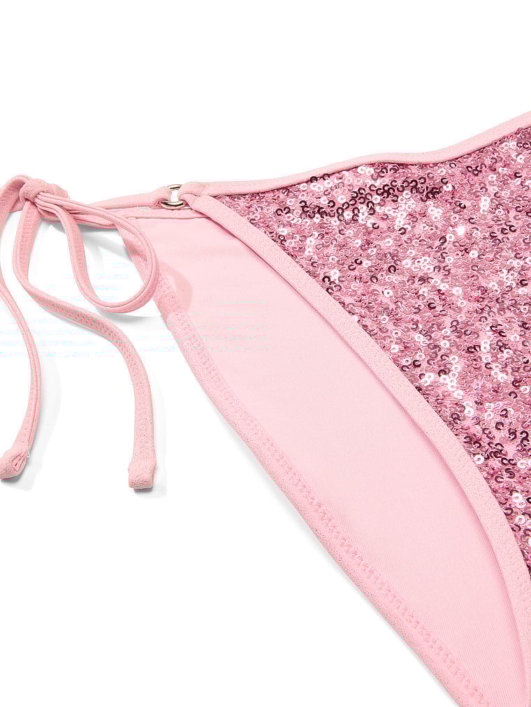 PINK SWIM Reversible Side-Tie Cheeky Bikini Bottom, Boardwalk Pink, detail, 4 of 5