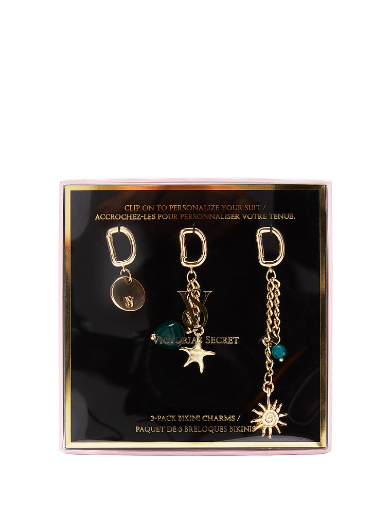 Victoria's Secret, Victoria's Secret 3-Pack Bikini Charms, Vs Coin, Blue Gem, Sun, detail, 3 of 3