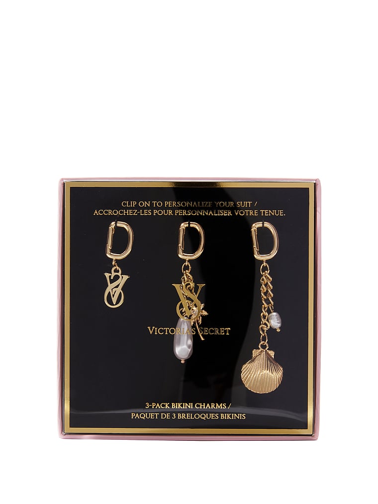 Victoria's Secret, Victoria's Secret 3-Pack Bikini Charms, Shell, Pearl, Vs Monogram, detail, 3 of 3