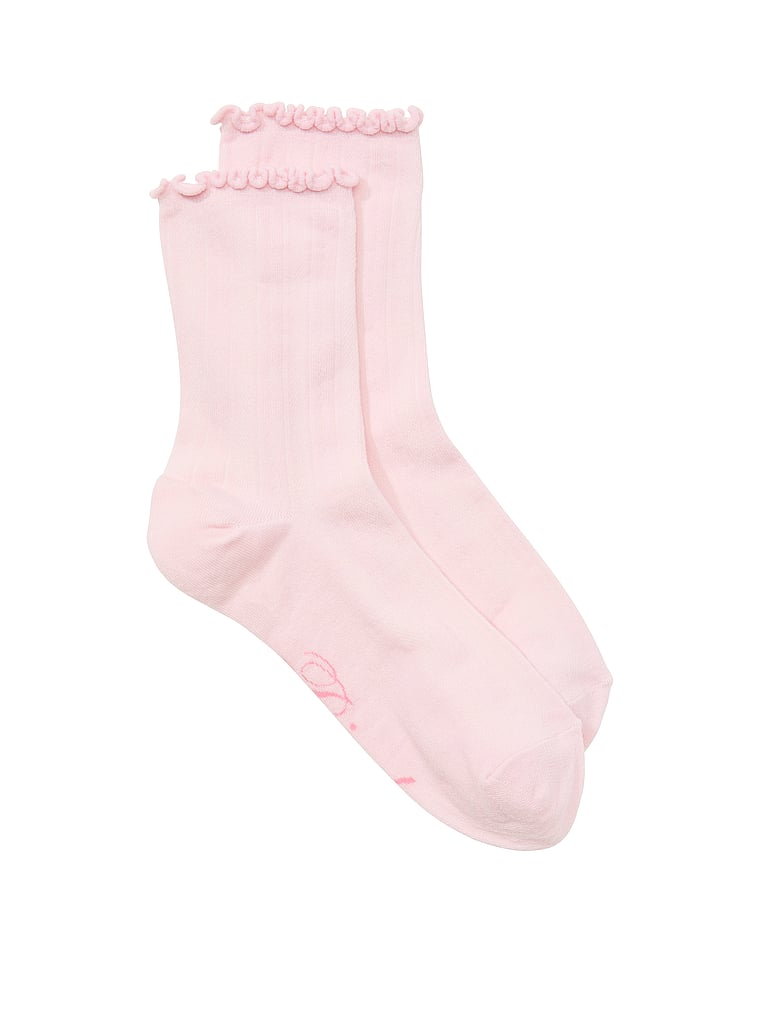 PINK 1-Pack Pointelle Ruffle Socks, Pink Tulip, offModelFront, 1 of 2
