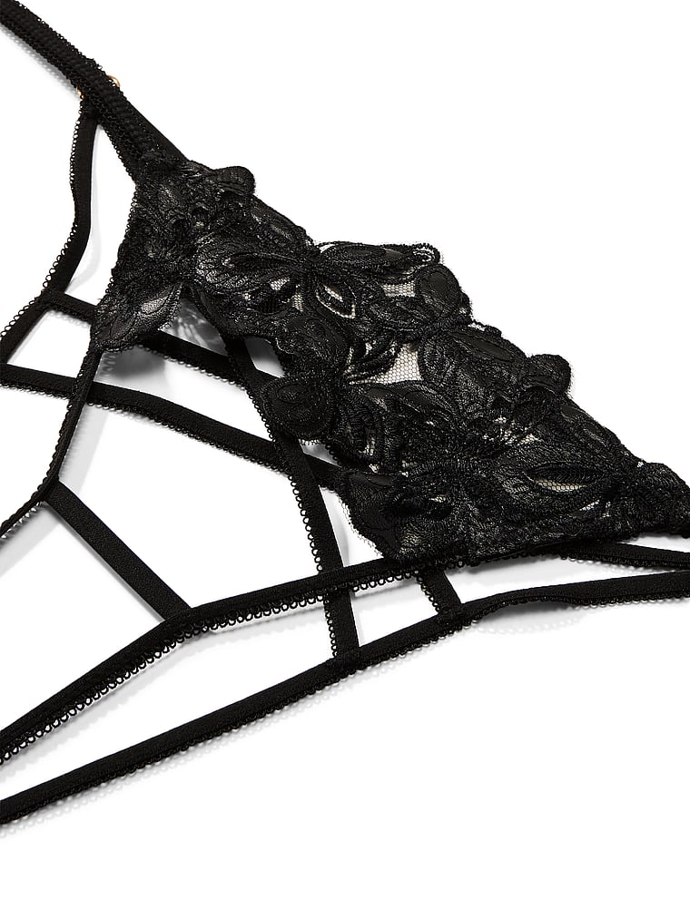 Butterflies Embroidery Crotchless Brazilian Panty