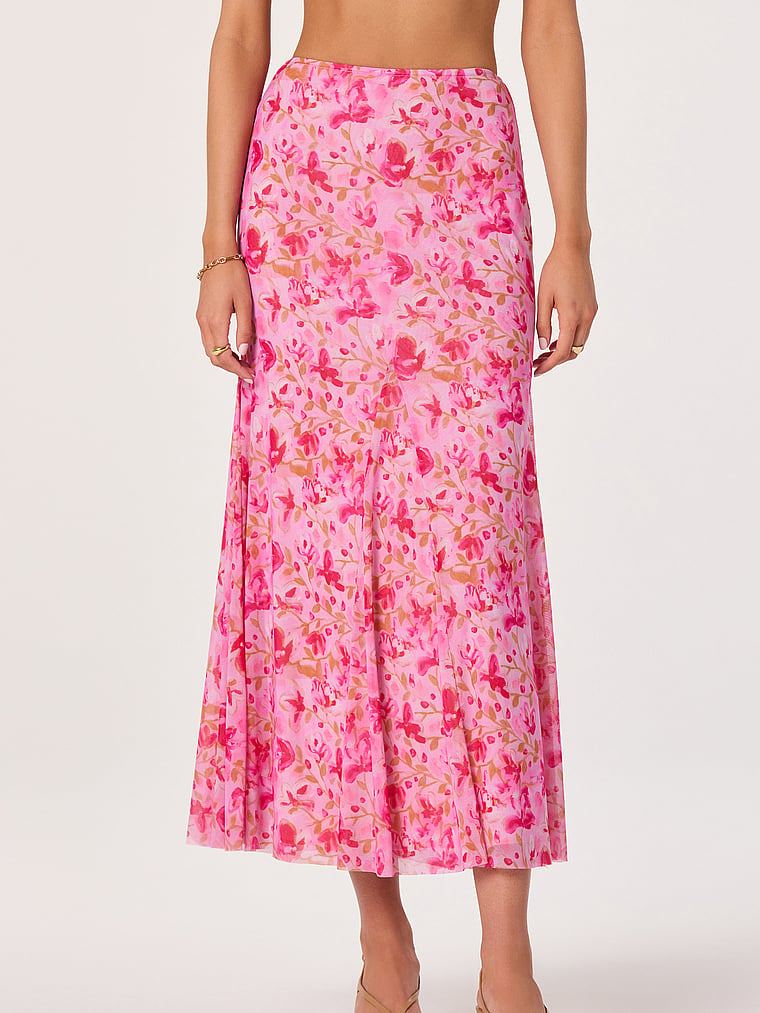 Victoria's Secret, Astr The Label Mejra Skirt, Fuchsia Floral, onModelFront, 1 of 2