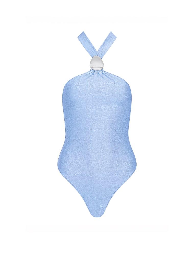 Victoria's Secret, Tropic of C Halo One-Piece Swimsuit, Shimmer Blue Lurex, offModelFront, 3 of 3