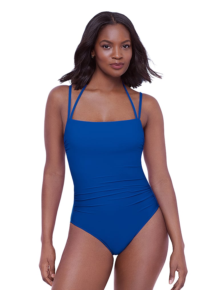 Victoria's Secret, Miraclesuit Kai One-Piece Swimsuit, Mykonos Blue, onModelBack, 2 of 4