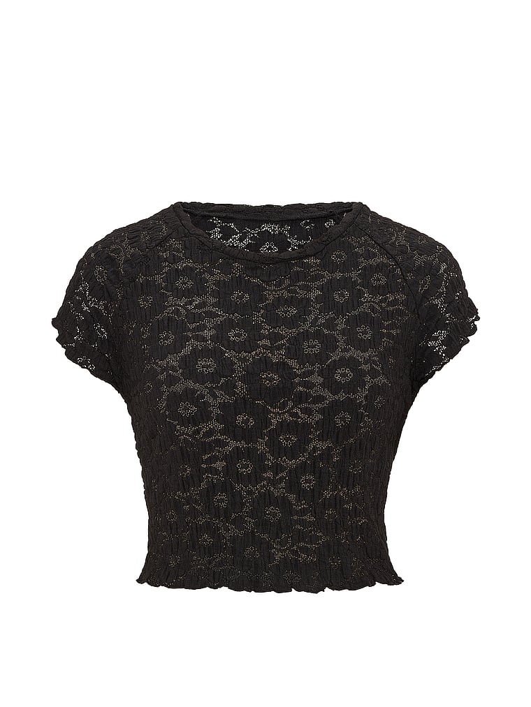 Floral Crochet Cover-Up Tee