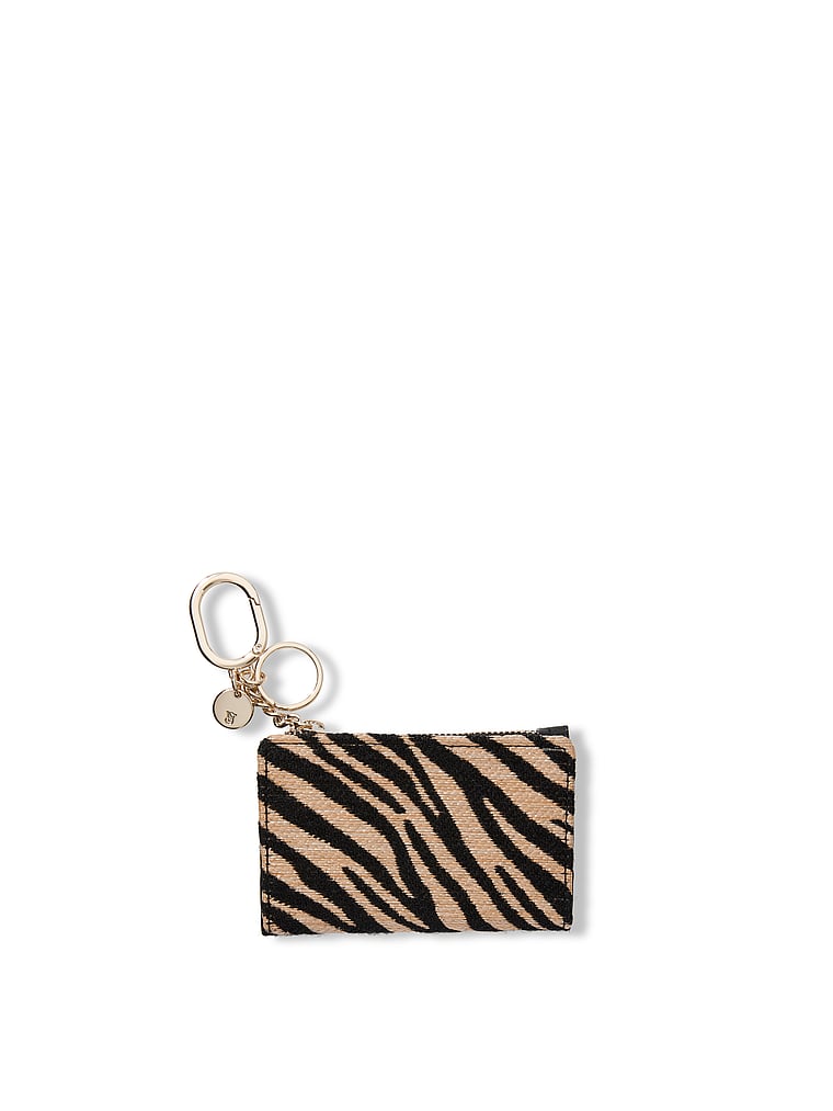 Buy Foldover Card Case Keychain, Black Zebra Straw - Order Small