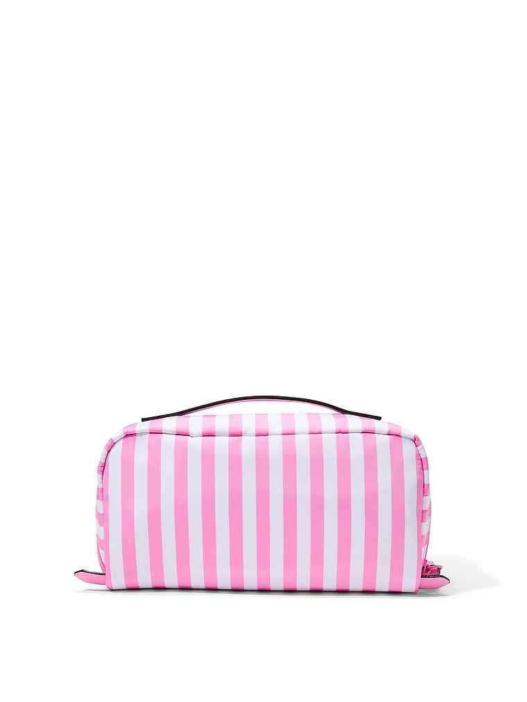 Victoria's Secret, Victoria's Secret 3-Piece Makeup Bag, Pink Stripe, onModelSide, 3 of 3
