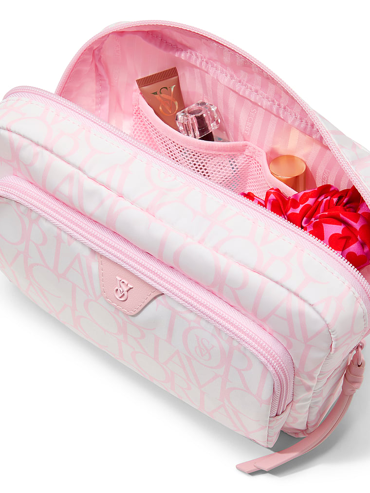 Victoria's Secret, Victoria's Secret Travel Makeup Pouch, Victoria Script, onModelBack, 2 of 3