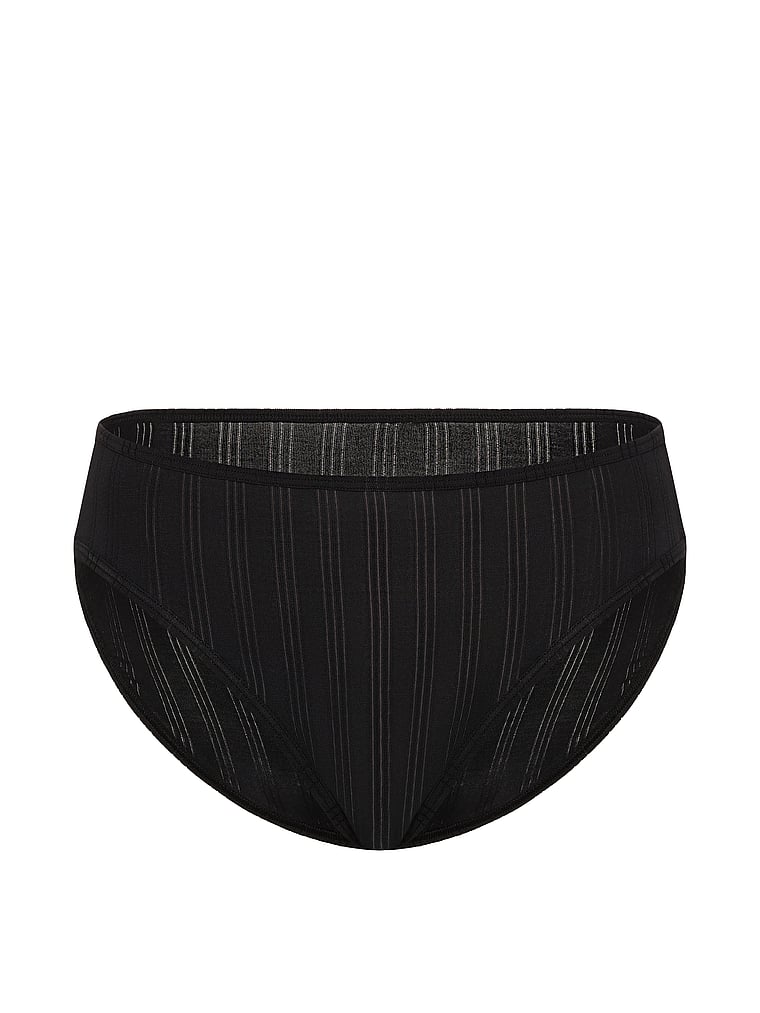 Victoria's Secret, Victoria's Secret Stretch Cotton High-Leg Brief Panty, Black, offModelFront, 3 of 3