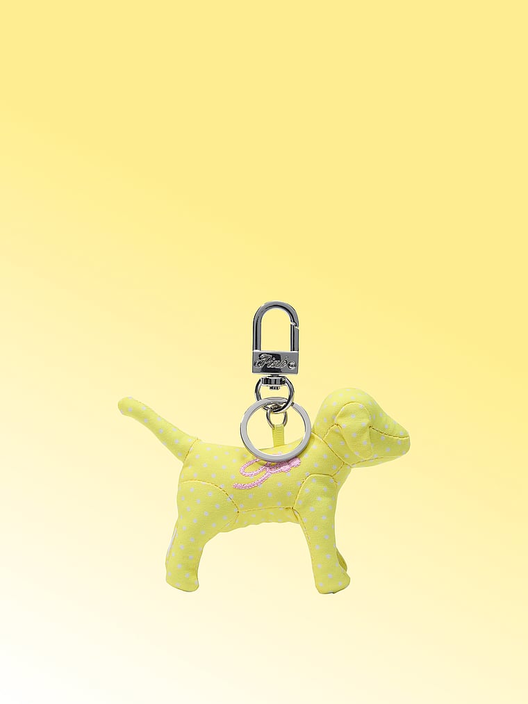PINK by Frankies Bikinis PINK Micro Dog™ Keychain Charm, Yellow Ditsy Dot, onModelFront, 2 of 2
